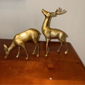 Solid Brass Deer Figurines